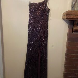 Elegant Sequin One-Shoulder Gown